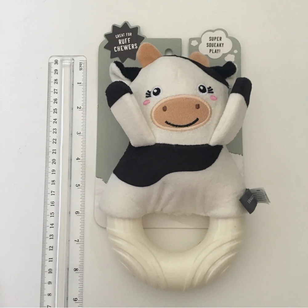 Dog Toy Chewer Cow Rip and Reveal Ruff Chewers Toy NEW | Fringe Black & White